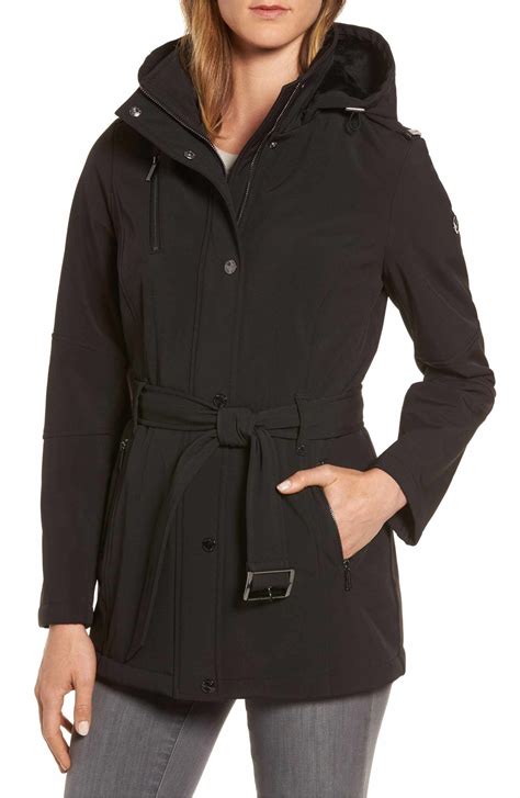 michael kors black hooded rain jacket mens|Michael Kors waterproof jacket.